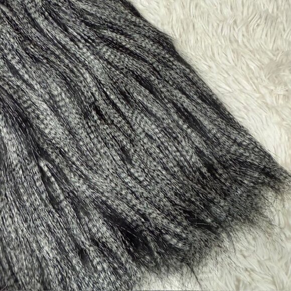 Super Soft Gray Black Mix Mongolian Faux Fur Boot Covers Leg Warmers - Picture 4 of 8